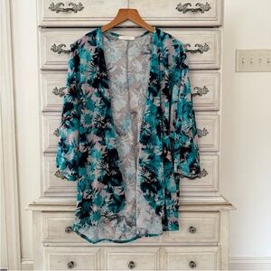 Vici Blue Burnout Velvet Forest Fairy Kimono